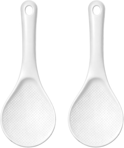 2 Pcs Plastic Rice Paddle, Non Stick Standing Rice Serving Spoon Scooper