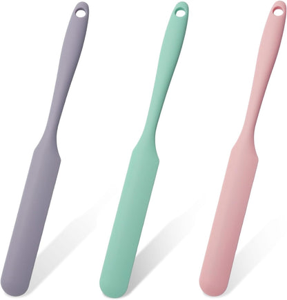 Silicone Jar Spatula Set 3Pcs, Purple, Pink, Green