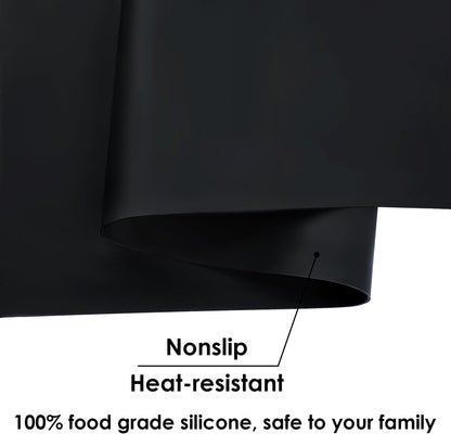 Extra Large Dark Green Countertop Mat - Silicone Table Kitchen Desk Mat - Non-Slip & Heat Resistant - Dinner Placemat Pastry Dough Rolling Mat - Colors A