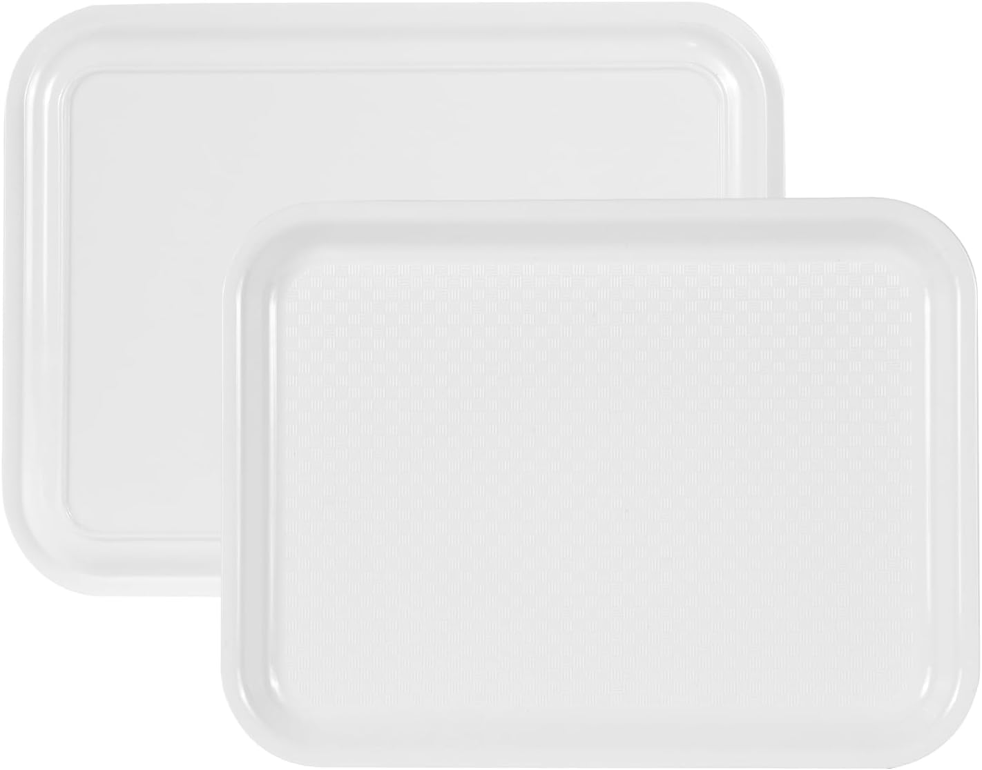 2pcs Melamine Serving Trays Set Two Tone 14.5" x 11" Large White Black Reusable Serving Platters for Cookie, Appetizer, Snack, Dessert, Party Food Display, Rectangular Party Trays and Platters