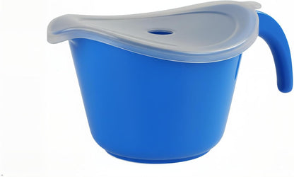 Batter Bowl With Pour Spout, Non-Slip Base,Space Saving Detachable Handle with Lid, 2 QT Heavy Duty BPA-Free Microwave & Dishwasher Safe (Fresh Lemons)