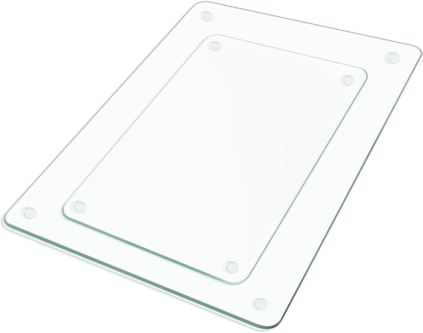 Glass Cutting Boards for Kitchen,Clear Tempered Cutting Board for Countertop,Non-slip Chopping Board,Table protection, Heat Resistant, Shatter Resistant, Set of 4