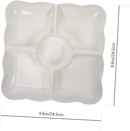KICHOUSE Candy Tier Tray Fruit Tray Simple Food Storage Desktop Snack Storage Plate Grid Design