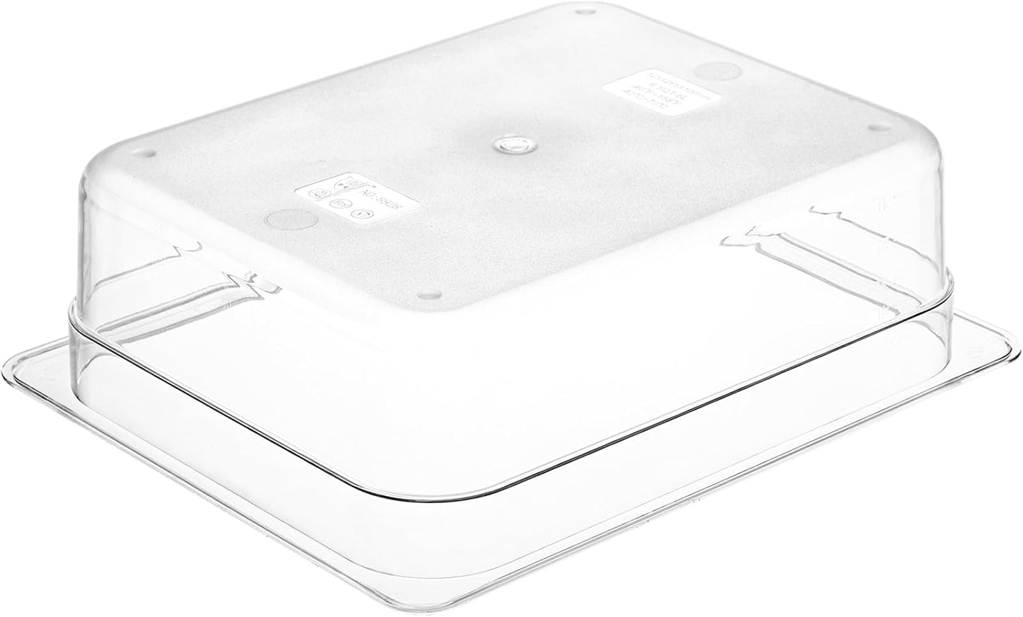 Bekith 2 Pack Plastic Food Pans with Lids, Half Size 4 Inch Deep, Stackable Clear Food Pans for Commercial Kitchen Restaurant Food Prep, Freezer-Safe