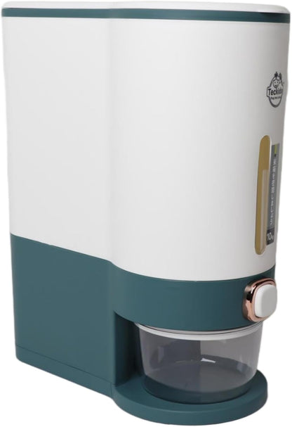 Rice Dispenser 22 Lbs(10 kg), Rice Storage Container Sealed Moisture Proof with Measuring Cup for Kitchen Pantry Household, BPA-Free,Green 1 Pack