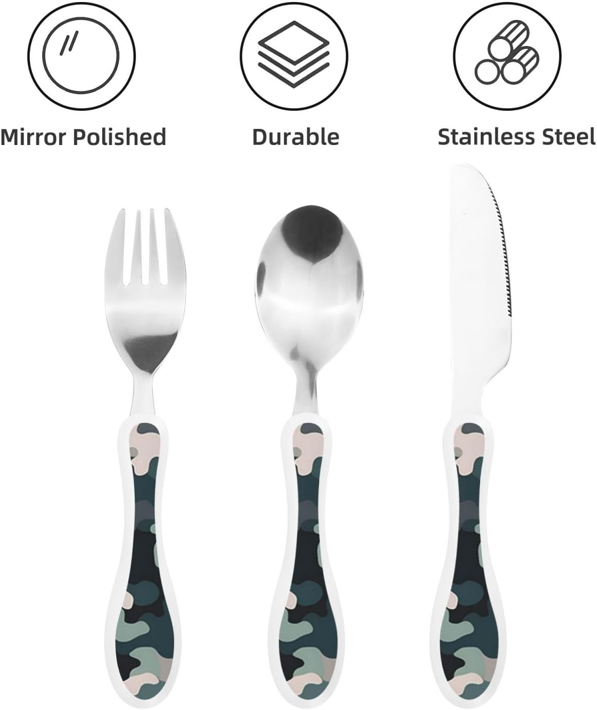 3-Piece Kids Silverware Set With Storage Case, Stainless Steel Reusable Children Safe Knife Spoon Fork Set Butterfly On Beautiful Flower Children Flatware Set For Kids Lunch Box