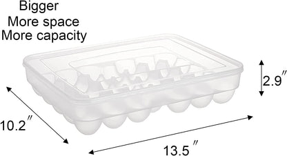 Sooyee 2 Pack Covered Egg Holders for Refrigerator,Clear 2X24 Deviled Egg Tray Storage Box Dispenser,Stackable Plastic Egg Cartons,Egg Holder Countertop(48 Eggs)
