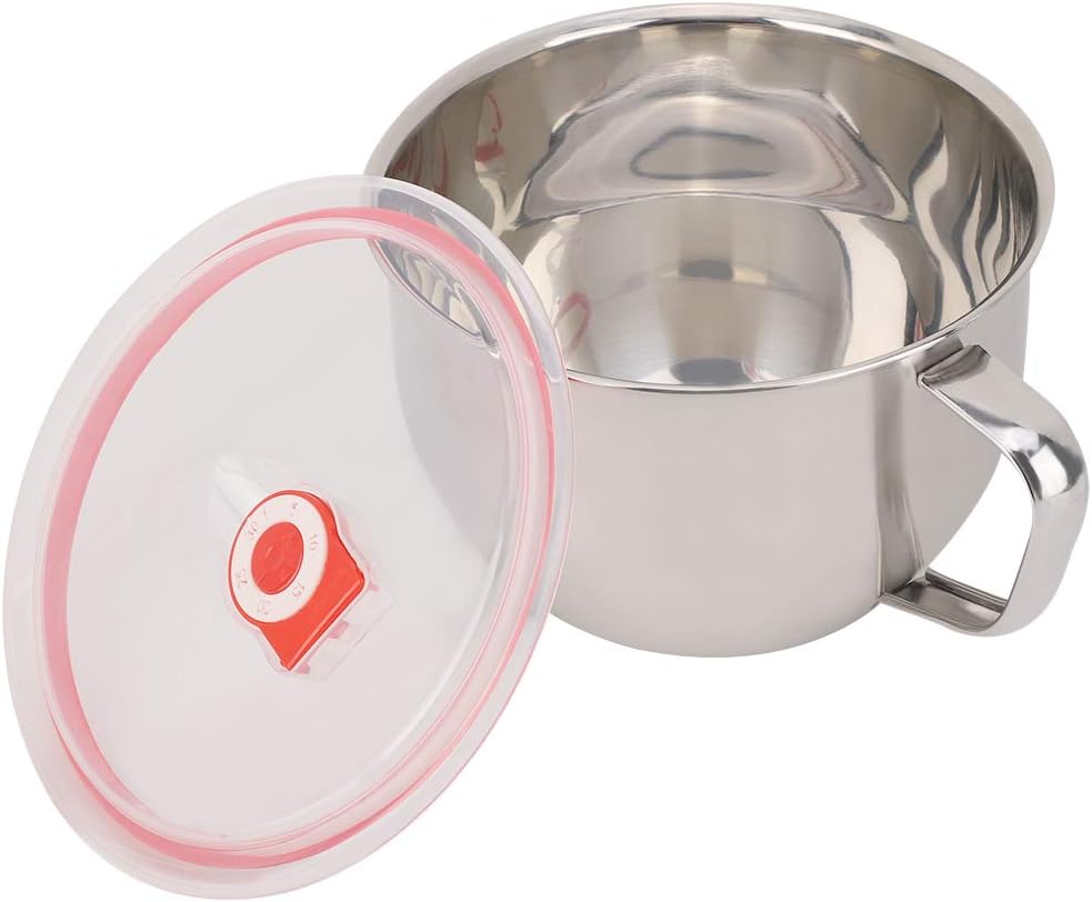 Haofy 1300ml Stainless Steel Instant Noodle Bowl with Handle Leakproof Lid for Soup Ramen Storage Suitable for Travel Home Office Use Easy Clean Durable Lightweight Food Container