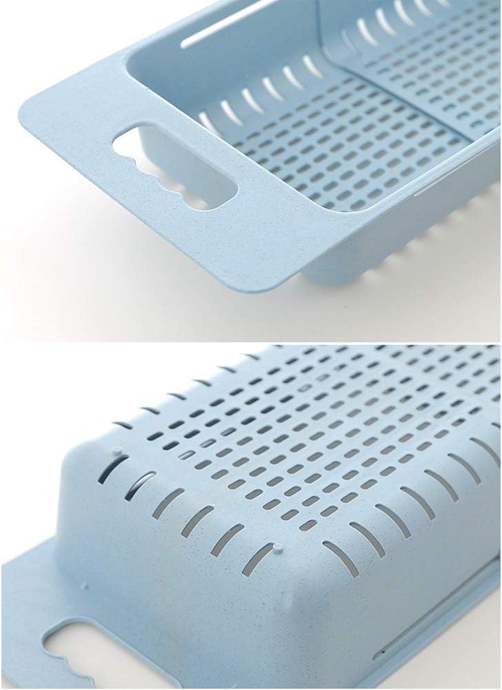 Collapsible Over The Sink Colander Dish Fruit Vegetable Strainer Drainer Basket for Kitchen Set of 1 (Pink Color)