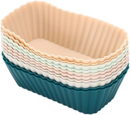 12Pack Silicone Muffin Cups Reusable Baking Mold for Cupcake Lunch Box Dividers(YH-334)