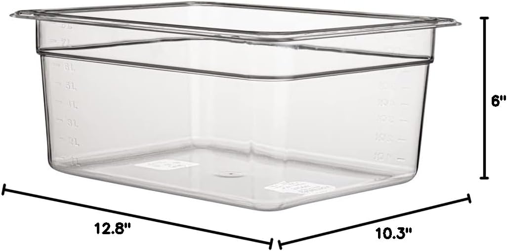 Restaurantware-2.5 Inch Deep Food Pans, 1 1/6 Size Commercial Food Storage Container - Freezable, Break-Resistant, Clear Plastic Cold Pans, Dishwashable, For Kitchens, Restaurants, Or Cafeterias