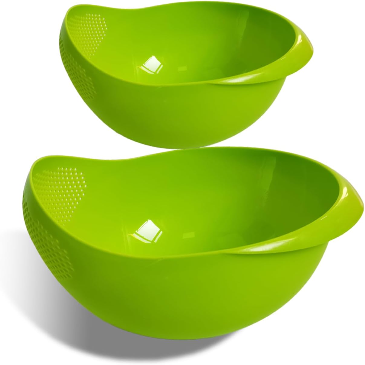2-in-1 Rice Colander, Vegetable and Fruit Cleaning Filter Basket, 2Piece Sturdy and Easy-To-Use Food Grade Kitchen Tool Accessories (Pink+white, Small)
