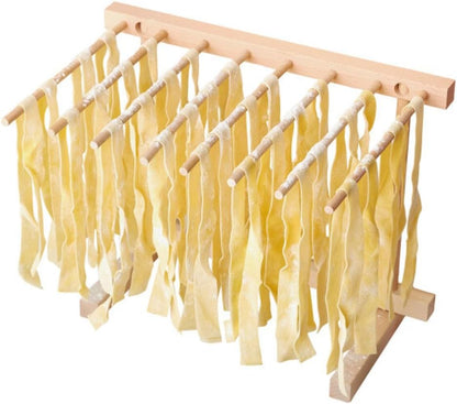 Pasta Drying Rack - Collapsible Spaghetti Holder with 8 Bars for Homemade Fresh Pasta - Wood Drying Rack for Spaghetti, Linguine, Fettucine, or Pappardelle - Kitchen Accessories by Classic Cuisine
