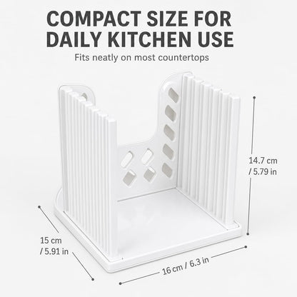 Adjustable Bread Slicer for Homemade Bread, Foldable Bread Cutting Guide with Width Adjustment for Sourdough, Bagels, Cake, Sandwiches – Compact Kitchen Baking Tools & Gadgets