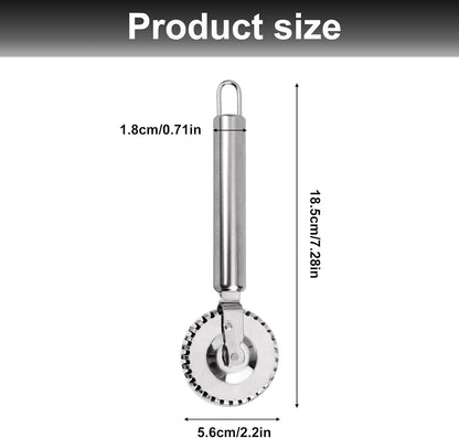 Stainless Steel Pastry Cutter Wheel, Fluted Pasta Dough Crimper Ravioli Cutter Maker Tool for Pizza, Noodles, Cookies Pie Crust Versatile Pastry Wheel for Kitchen Baking & Cooking