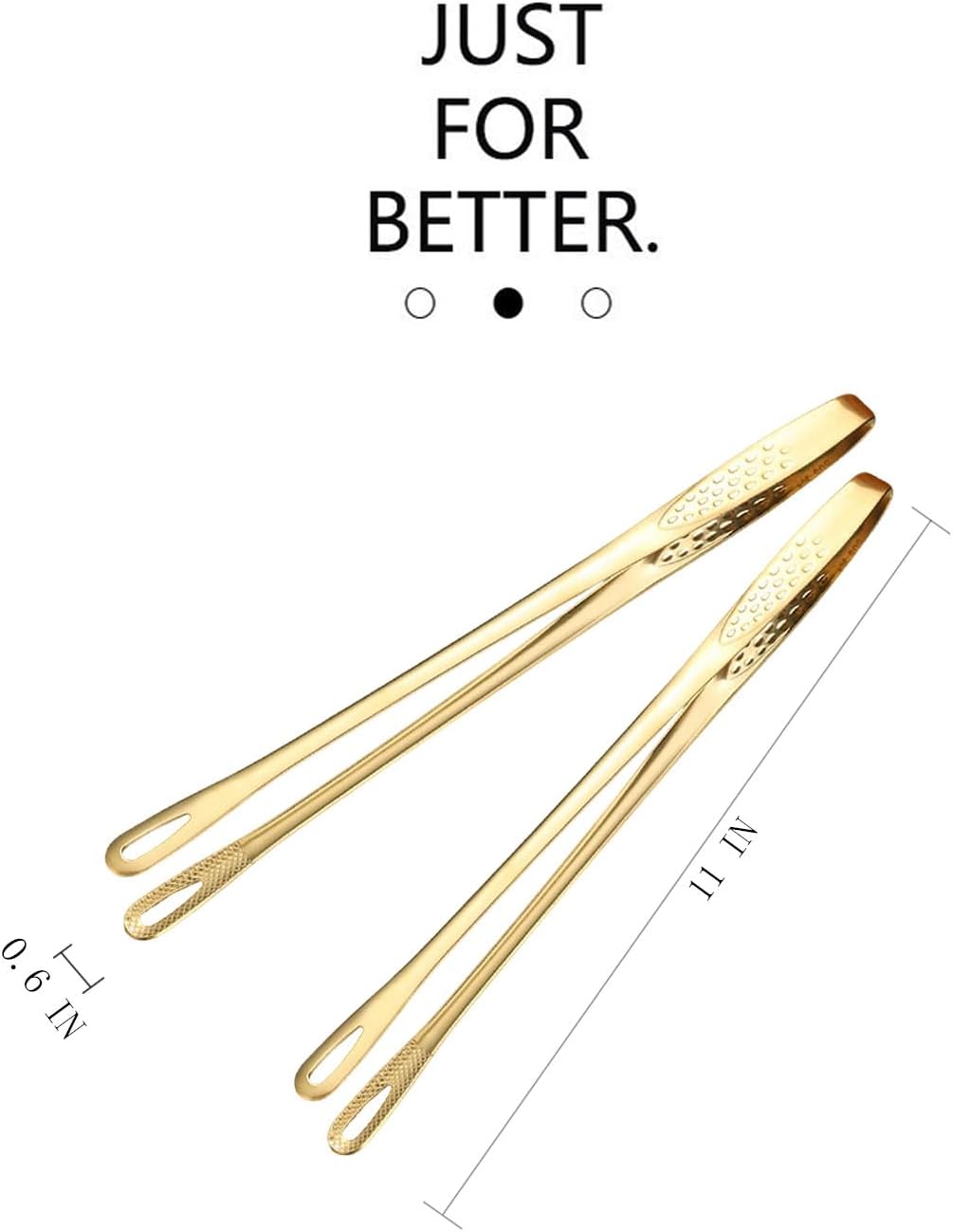11 Inch Cooking Tweezers Tongs for Cooking,2 PCS KitchenTongs Precision Serrated Tips, Stainless Steel Tweezer Kitchen Tools for BBQ, Plating and Serving (Gold)