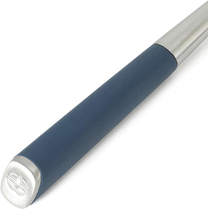 Calphalon Slotted Turner, Kitchen Flipping Spatula, Slotted Spatula, Stainless Steel Turner with Silicone Heat Resistance Handle, Nonstick-Safe Spatula for Draining and Flipping (Navy)