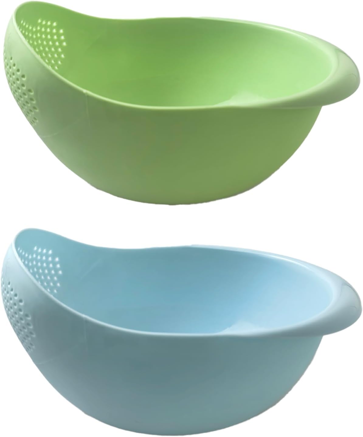 2-in-1 Rice Colander, Vegetable and Fruit Cleaning Filter Basket, 2Piece Sturdy and Easy-To-Use Food Grade Kitchen Tool Accessories (Pink+white, Small)