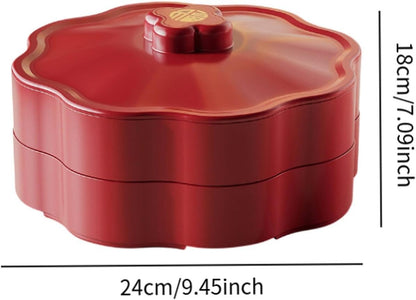 Generic Divided Serving Tray with Lid Serving Bowl Dessert Dish Snacks Platter Snackle Tray for Party Kitchen Chinese New Year Treats, 1 Tier