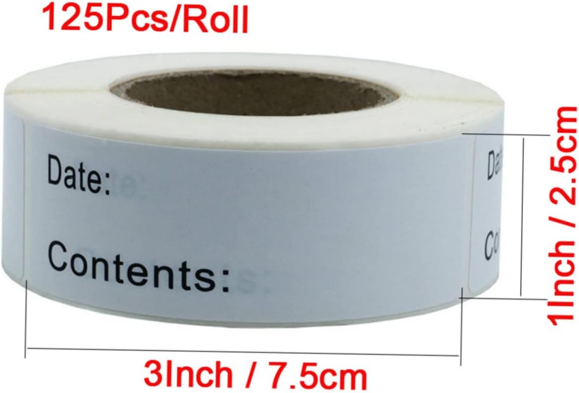 Ciieeo 1roll English Record Date Stickers Self-Adhesive Pastes for Kitchen Organization for Food Storage and Crafting Easy to Use Natural Unique Design