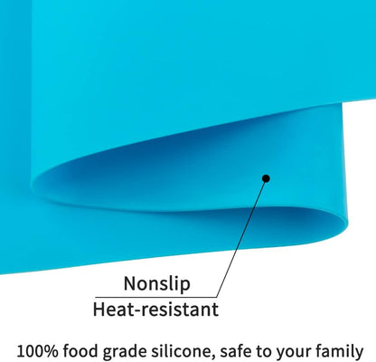 Extra Large Dark Green Countertop Mat - Silicone Table Kitchen Desk Mat - Non-Slip & Heat Resistant - Dinner Placemat Pastry Dough Rolling Mat - Colors A