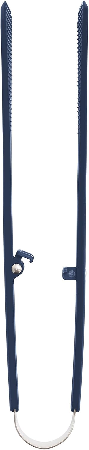 GreenPan Silicone Locking Pasta Tongs, Cooking Grilling Serving, Salad, Kitchen Utensil, Flexible Rubber PFAS-Free Ceramic Nonstick Cookware, Steel Core, Heat-Resistant, Dishwasher Safe, Navy