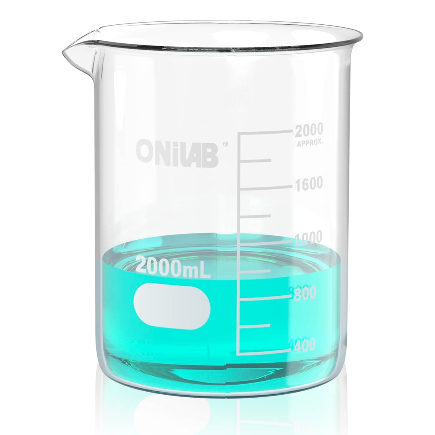 ONiLAB Glass Measuring Beaker Set 50ml 100ml 250ml (Pack of 3) 3.3 Boro Griffin Low Form with Printed Graduation Scientific Glassware for Laboratories, Classrooms or Home Use 13900244