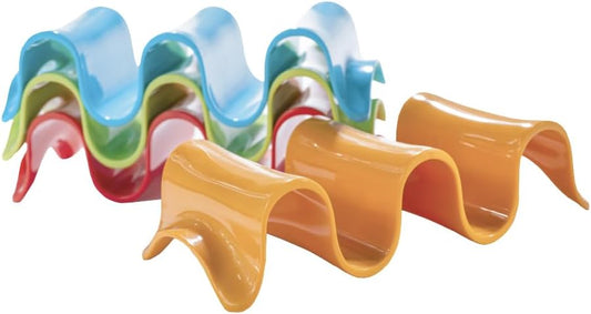 Prepara Multiple Taco Holder, Set of 4 in Assorted Colors - Sturdy Taco Stand Tray, Great for Taco Night Tuesday Carnival Party Supplies