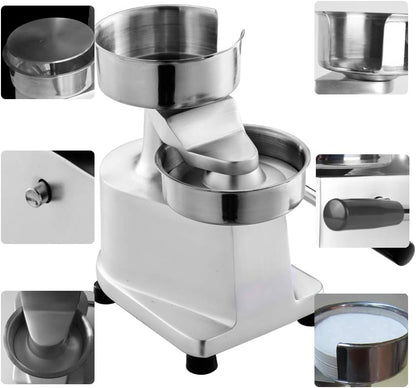 Zica 5 inches/130mm Sliver Commercial Hamburger Press Patty Maker Heavy Duty Meat Forming Processor, Stainless Steel Bowl, Includes 500 Pcs Patty Papers