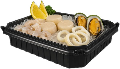 Ultra-Cold Freezer Containers, Frozen Meal Prep Storage with Lids | (-30°C/-22°F), Microwave & Freezer-Safe, Perfect for Frozen Meat, Seafood and Hot Meals, 10" x 8.2" x 3.7", 10 Packs