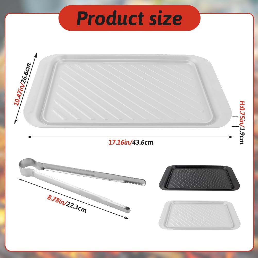 2Pack Grilling Prep and Serve Trays,Melamine Serving Tray for Food,Grilling Prep Trays BBQ Platters for Cooked and Ra-w Meat, Outdoor, Party,Marinating Meats