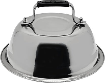 Outset Burger Cheese Melting Dome for Grill, Griddle, and Stovetop, Stainless Steel