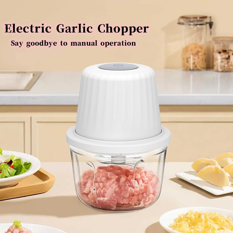 1.5 CUP Garlic Chopper,Electric Mini Food Processor,Portable Onion Chopper