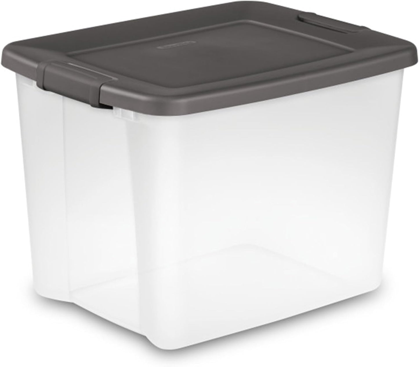 Sterilite 18-Pack Plastic Storage Bins w/ Lids, Shelf Totes Clear Containers, 25 Qt, Gray