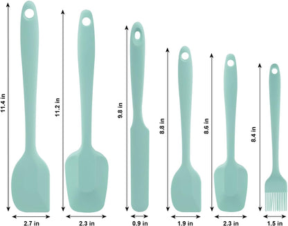 Silicone Spatulas Set, Rubber Spoon Spatula Heat Resistant Spoonula One Piece Design Seamless Spatula Non-Stick Scrapers Baking Mixing Tool (Dark Blue)