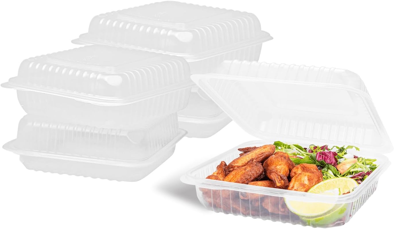 Karat FP-HC99PP-3CU 9"X 9" PP Hinged Containers 3 Compartment - (Case of 200)