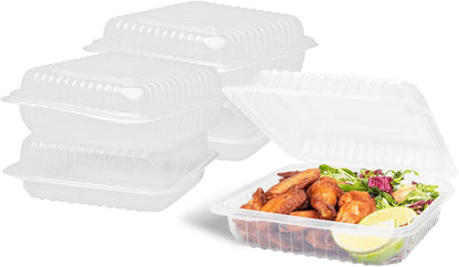 Karat FP-HC99PP-3CU 9"X 9" PP Hinged Containers 3 Compartment - (Case of 200)