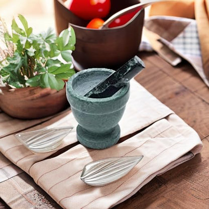 Fox Run Marble Mortar and Pestle Set, White, Small 4" Pestle and Mortar