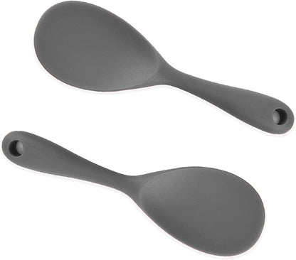 Dioycli 2 Pcs Rice Spoon Paddle Non-Stick Serving Spoon for Cookers, Black