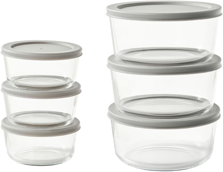 6-Piece Glass Food Storage Containers Set (3 Containers + 3 BPA-Free Lids) | 2-Cup, Leakproof | Microwave, Freezer, Oven & Dishwasher Safe | Ideal for Meal Prep & Pantry Organization, Pistachio