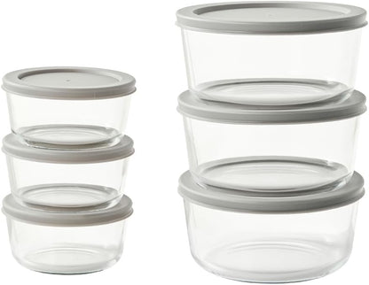 6-Piece Glass Food Storage Containers Set (3 Containers + 3 BPA-Free Lids) | 2-Cup, Leakproof | Microwave, Freezer, Oven & Dishwasher Safe | Ideal for Meal Prep & Pantry Organization, Pistachio