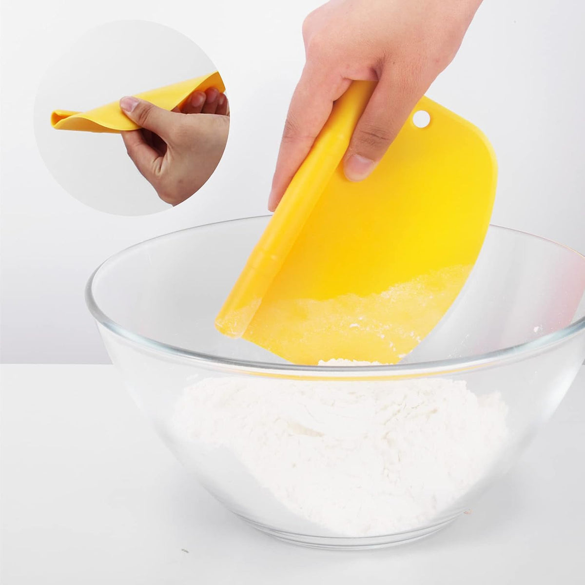 Suanyok Dough Bowl Scraper - Flexible Plastic Multi-Function Kitchen tools
