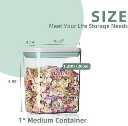 Pop Containers with Lids - Stackable Airtight Food Storage, Kitchen Pantry Storage Containers for Snacks Candy Salt Herbs Spices BPA-Free (3300ML / 3.48QT / 112OZ *3)