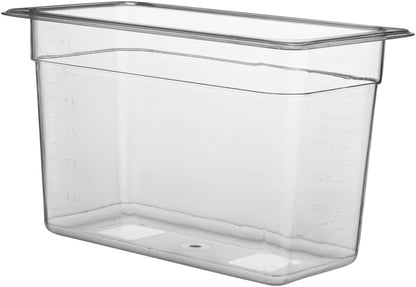 Restaurantware-2.5 Inch Deep Food Pans, 1 1/6 Size Commercial Food Storage Container - Freezable, Break-Resistant, Clear Plastic Cold Pans, Dishwashable, For Kitchens, Restaurants, Or Cafeterias