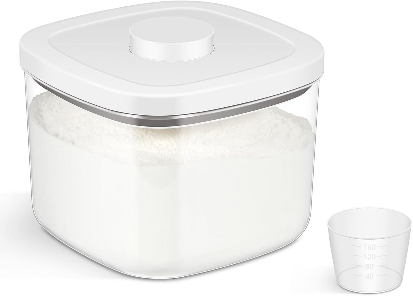 TBMAXS Versatile Storage Container Bin with Pop-up Lid & Scoop, Rice Flour Container Dog Cat Food Storage Container, Laundry Room Organization Household Essentials Kitchen Pantry Organizers