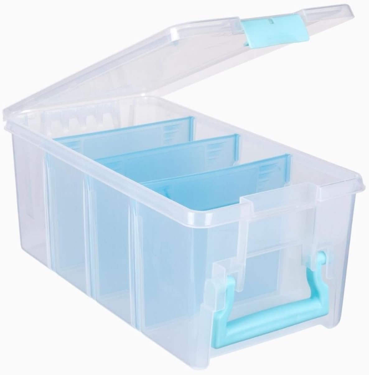 ArtBin Semi Satchel Portable Craft Organizer with 3 Dividers - Clear Plastic Storage Case for Art & Craft Supplies