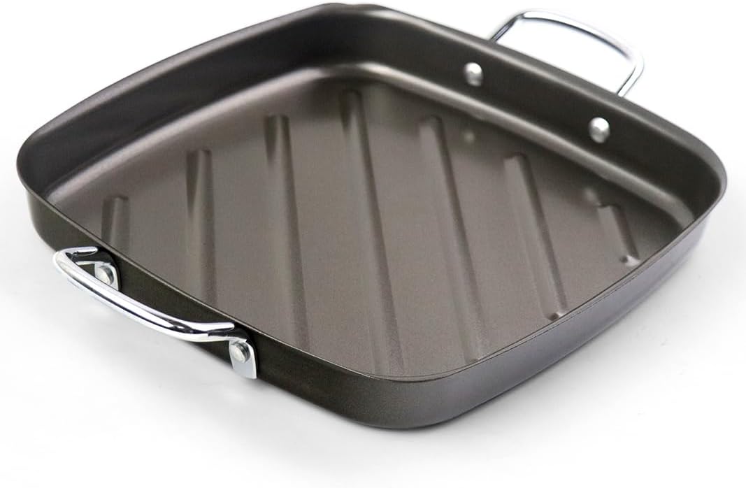 Grill Pan - 11'x15'' BBQ Grill Topper With Handles