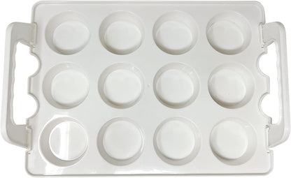 Cupcake Carrier, Cupcake Holder | Premium Upgraded Model Holds Cupcakes Steadier | Store up to 36 Cupcakes or Muffins | Stacking Cupcake Storage Container | Use 1,2, or 3 Tiers (White)