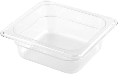Restaurantware-2.5 Inch Deep Food Pans, 1 1/6 Size Commercial Food Storage Container - Freezable, Break-Resistant, Clear Plastic Cold Pans, Dishwashable, For Kitchens, Restaurants, Or Cafeterias