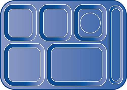 Carlisle FoodService Products Melamine Lunch Tray with 4 Compartments, Right Handed Cafeteria Tray with Divided Compartments for Food, 10" x 9.75", Dark Blue